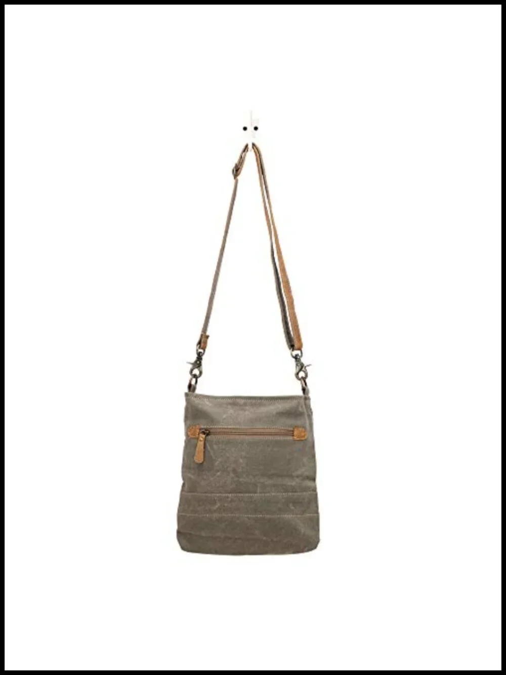 Women's Cow Hide Hairon Leather Canvas Floral Shoulder Bag